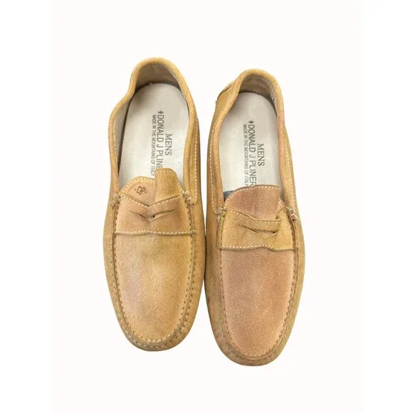 Donald J Pliner men’s brown leather suede loafers 8.5M SKU 6385